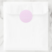 Pastel Pink Chevron Stripes Round Sticker (Tas)