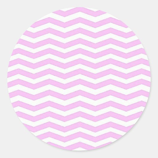 Pastel Pink Chevron Stripes Round Sticker (Voorkant)