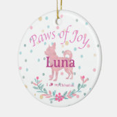 Pastel Pink Chihuahua | Personalized Christmas Keramisch Ornament (Links)