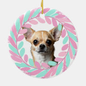 Pastel Pink Chihuahua | Personalized Christmas Keramisch Ornament (Achterkant)