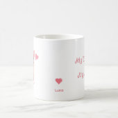 Pastel Pink Chihuahua Valentine Mug, Custom Name Koffiemok (Center)