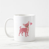 Pastel Pink Chihuahua Valentine Mug, Custom Name Koffiemok (Links)