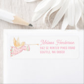 Pastel Pink Christmas Angel Etiket (Insitu)