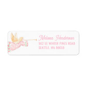 Pastel Pink Christmas Angel Etiket (Voorkant)