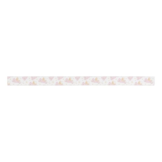 Pastel Pink Christmas Angel Grosgrain Lint (Voorkant)