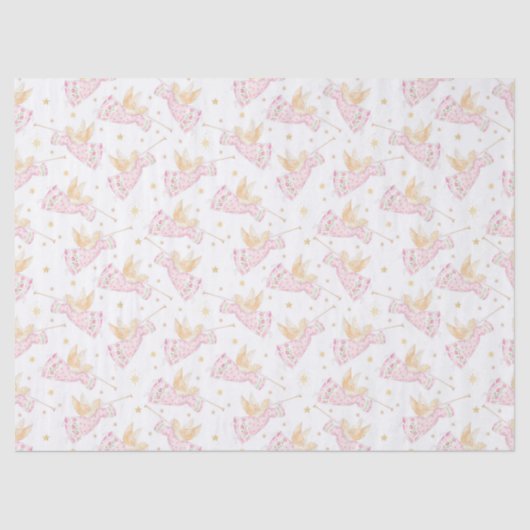 Pastel Pink Christmas Angel Tissuepapier (Voorkant)