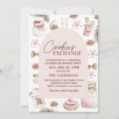 Pastel Pink Christmas Cookie Exchange Kaart (Voorkant)