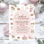 Pastel Pink Christmas Cookie Exchange Kaart
