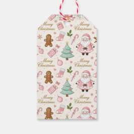 Pastel Pink Christmas Delight Cadeaulabel