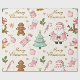 Pastel Pink Christmas Delight Cadeaupapier