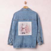 Pastel Pink Christmas Santa Denim Jacket (Hangar)
