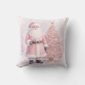 Pastel Pink Christmas Santa Kussen (Voorkant)