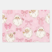 Pastel Pink Christmas Trees Bows Holiday  Inpakpapier Vel (Voorkant 2)