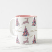 Pastel Pink Christmas Tweekleurige Koffiemok (Voorkant links)