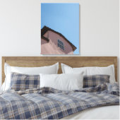 Pastel Pink Colonial Architecture Under a Clear Bl Canvas Afdruk (Insitu (Slaapkamer))