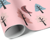 Pastel Pink Cookie Tree Pattern Holiday Cadeaupapier (Rol Hoek)