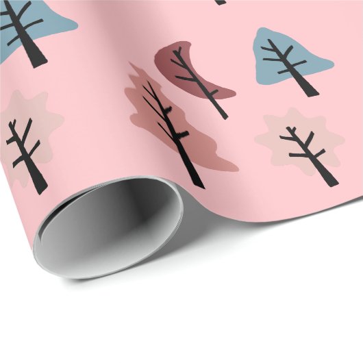 Pastel Pink Cookie Tree Pattern Holiday Cadeaupapier (Rol Hoek)