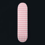 Pastel Pink Cottagecore Gingham Checks Persoonlijk Skateboard<br><div class="desc">Roze Cottagecore Gingham trendy esthetisch design</div>