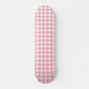 Pastel Pink Cottagecore Gingham Checks Persoonlijk Skateboard