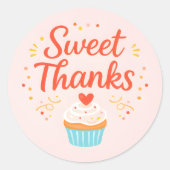 Pastel Pink Cupcake Baking Thank You Sticker (Voorkant)