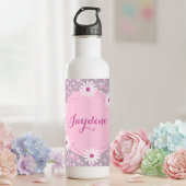 Pastel Pink Custom Daisy Waterfles