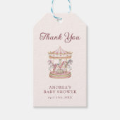 Pastel Pink Cute Carousel Girl Baby Shower Cadeaulabel (Voorkant)
