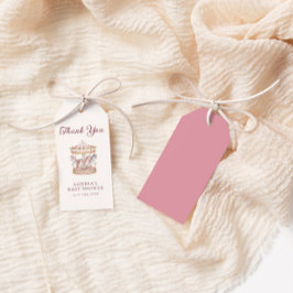 Pastel Pink Cute Carousel Girl Baby Shower Cadeaulabel