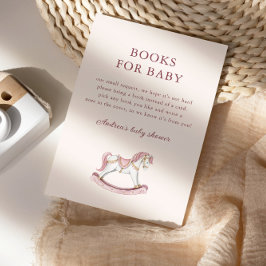 Pastel Pink Cute Carousel Girl Baby Shower Informatiekaartje