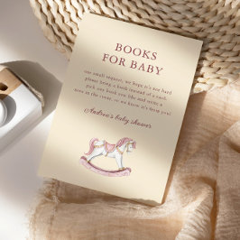 Pastel Pink Cute Carousel Girl Baby Shower Informatiekaartje