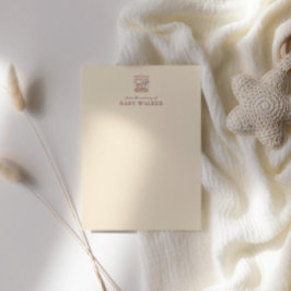 Pastel Pink Cute Carousel Girl Baby Shower Notitiekaartje