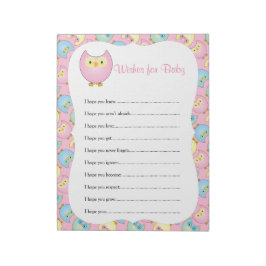 Pastel Pink Cute Owl Baby shower Thema - Vernissen Notitieblok