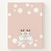 Pastel Pink Cute Twin Bunny Kinder Sketch Notitieboek (Achterkant)