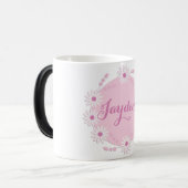 Pastel Pink Daisy Wreath Magische Mok (Voorkant links)