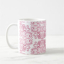 Pastel Pink Damask Coffee Mok