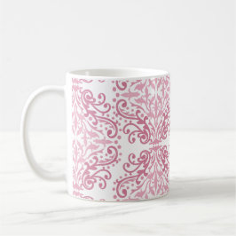 Pastel Pink Damask Coffee Mok