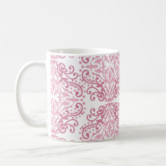 Pastel Pink Damask Coffee Mok