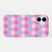 Pastel Pink Diamond Pattern Phone Case iPhone 16 Hoesje (Achterkant horizontaal)