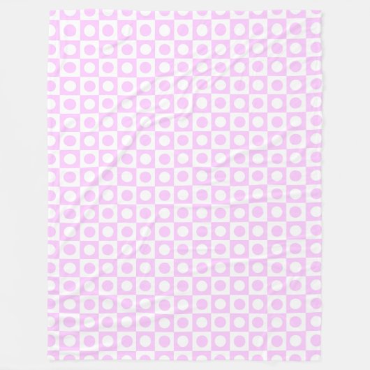 Pastel Pink Dots and Squares Pattern Fleece Deken (Voorkant)