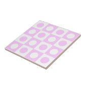 Pastel Pink Dots and Squares Pattern Tegeltje (Zijkant)