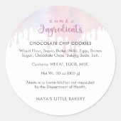 Pastel Pink Dripping Bakery Ingredient Ronde Sticker (Voorkant)