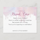Pastel Pink Dripping Bread Care Instructions Bedankkaart (Voorkant)
