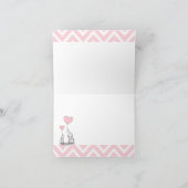 Pastel Pink Elephant Personalized Baby Girl Bedankkaart (Binnen)
