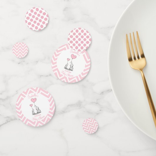 Pastel Pink Elephant Personalized Baby Girl Confetti (Groep)