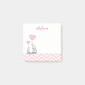 Pastel Pink Elephant Personalized Baby Girl Post-it® Notes (Voorkant)