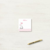Pastel Pink Elephant Personalized Baby Girl Post-it® Notes (Op bureau)