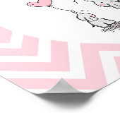 Pastel Pink Elephant Personalized Baby Girl Poster (Hoek)
