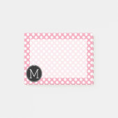 Pastel Pink en Black Polka Dots Aangepast monogram Post-it® Notes (Voorkant)