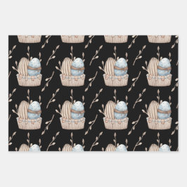 PASTEL PINK EN BLAUWE EASTER-EIEREN INPAKPAPIER VEL