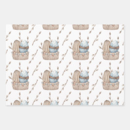 PASTEL PINK EN BLAUWE EASTER-EIEREN INPAKPAPIER VEL