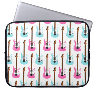 PASTEL PINK EN BLUE ELEKTRISCHE GUITARS LAPTOP SLEEVE